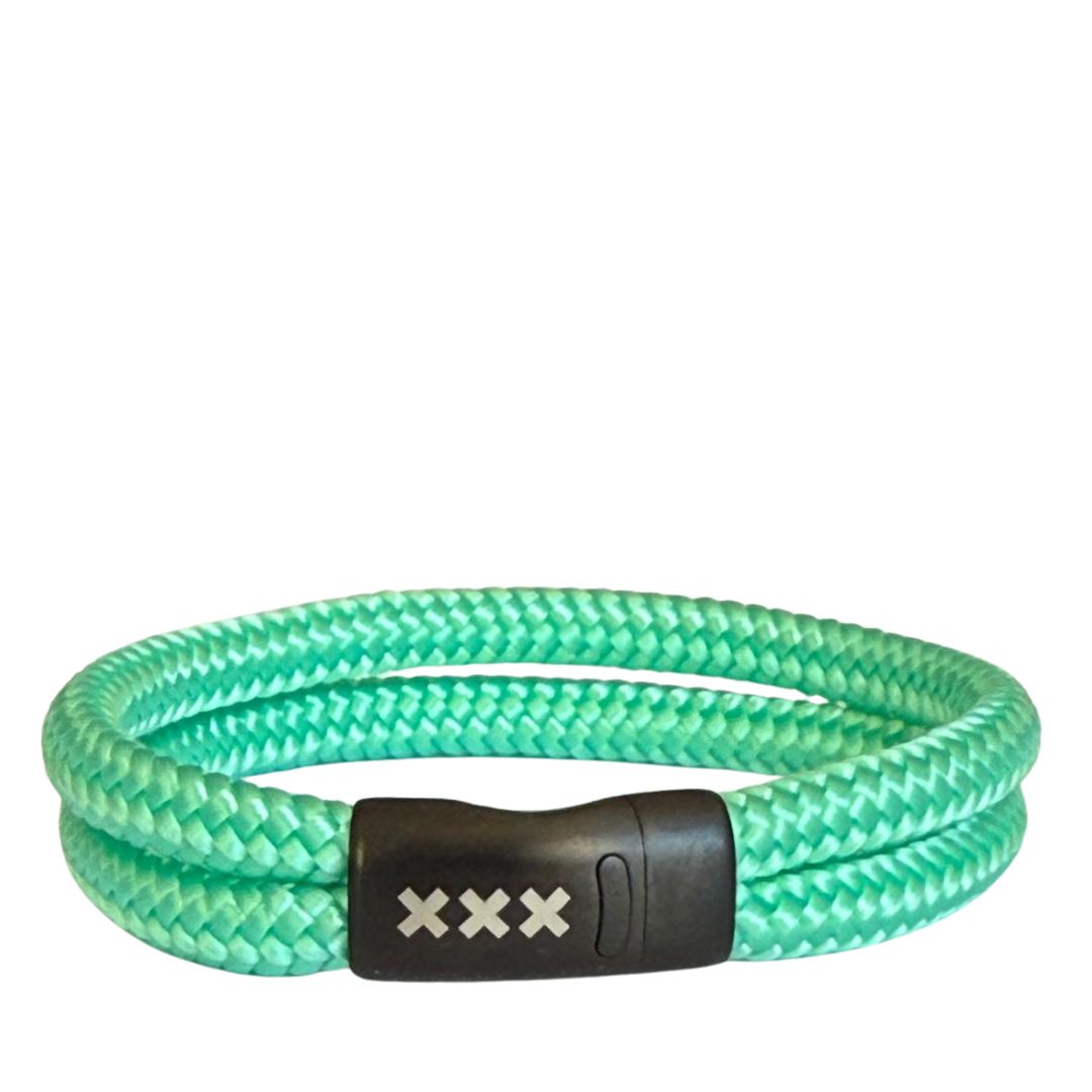 Amsterdam XXX - DUBBEL Scheepstouw Turquoise / Zwart