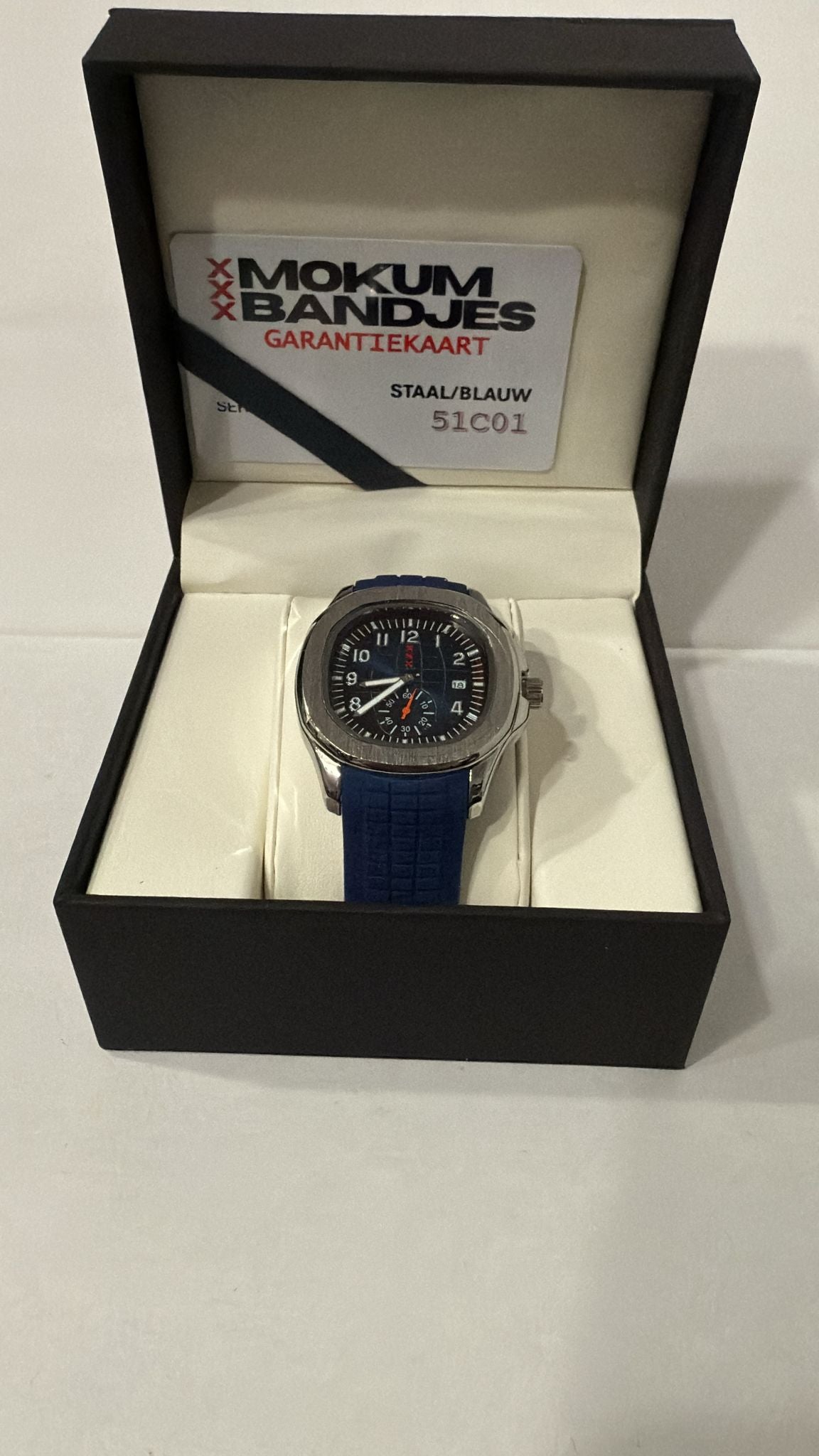Mokumklokkie Staal/Blauw