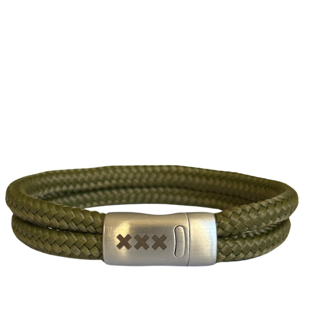 Amsterdam XXX -  DUBBEL Scheepstouw Groen/ Zilver