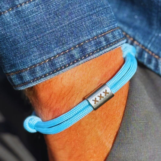 Amsterdam XXX -  Sky Blue Flat Rope - Silver