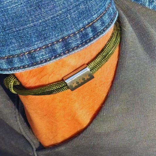 Amsterdam XXX -  Army Green Rope - Silver