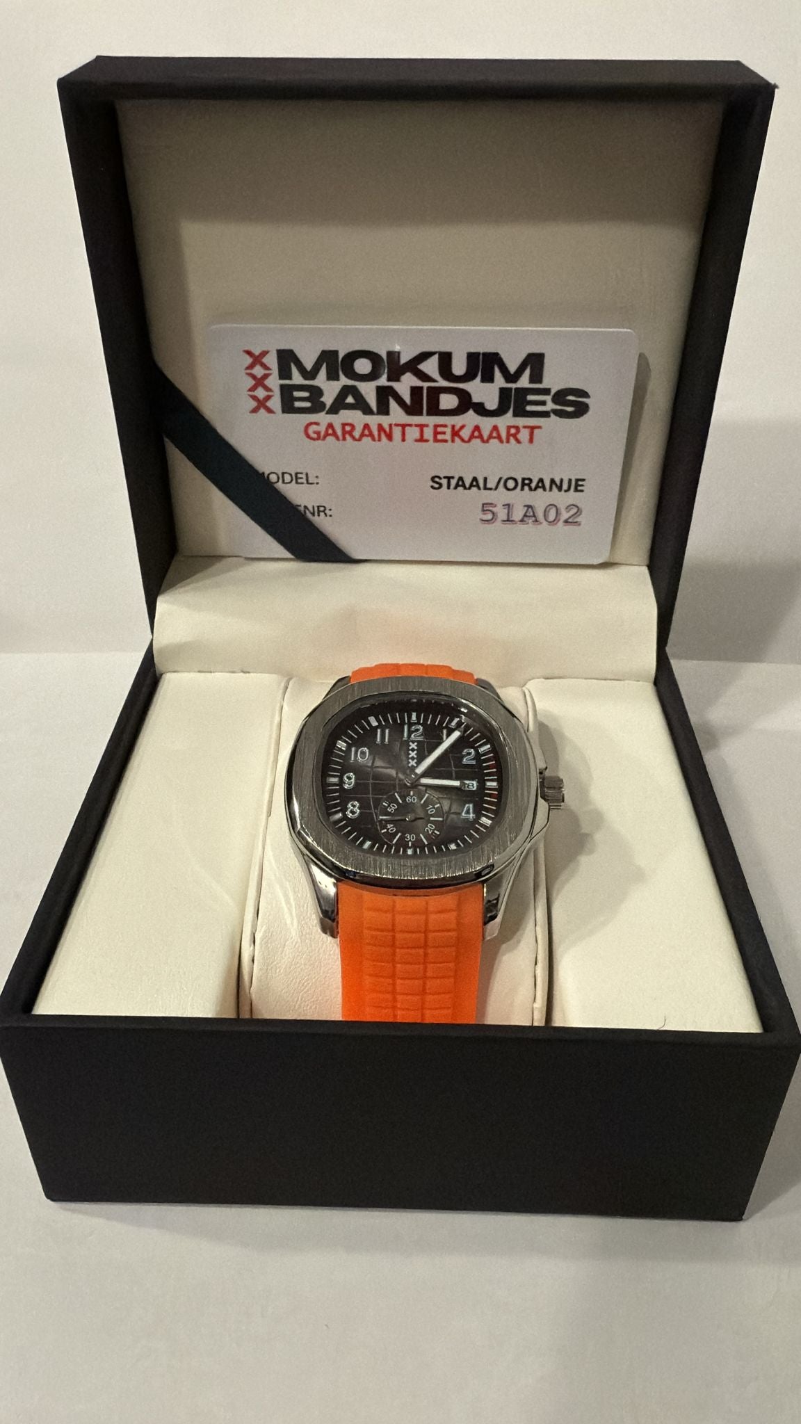 Mokumklokkie Staal/Oranje