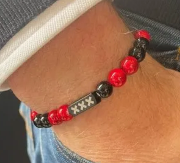 Ajax Champions Armband - Zwart Rood